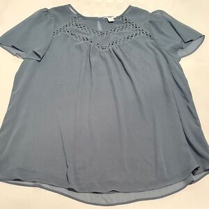 Penningtons Soft Blue Blouse with Lace Detail